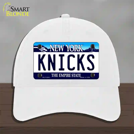 Knicks New York State Novelty License Plate Hat Unconstructed Cotton / White