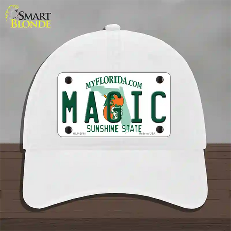 Magic Florida State Novelty License Plate Hat Unconstructed Cotton / White