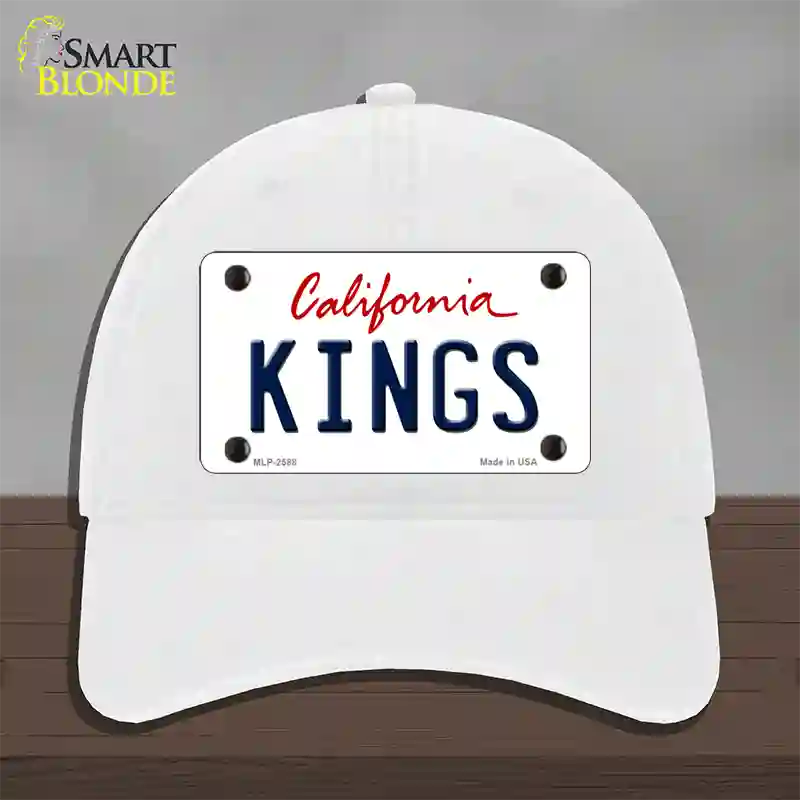 Kings California Novelty License Plate Hat Unconstructed Cotton / White