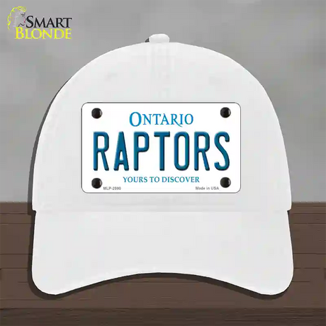 Raptors Ontario State Novelty License Plate Hat Unconstructed Cotton / White