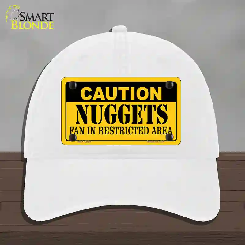 Caution Nuggets Fan Novelty License Plate Hat Unconstructed Cotton / White