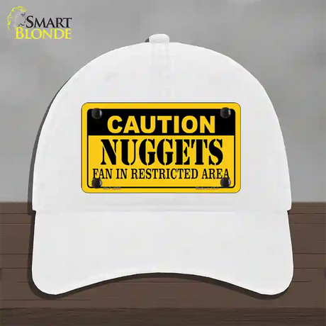 Caution Nuggets Fan Novelty License Plate Hat Unconstructed Cotton / White