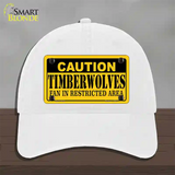 Caution Timberwolves Fan Novelty License Plate Hat Unconstructed Cotton / White