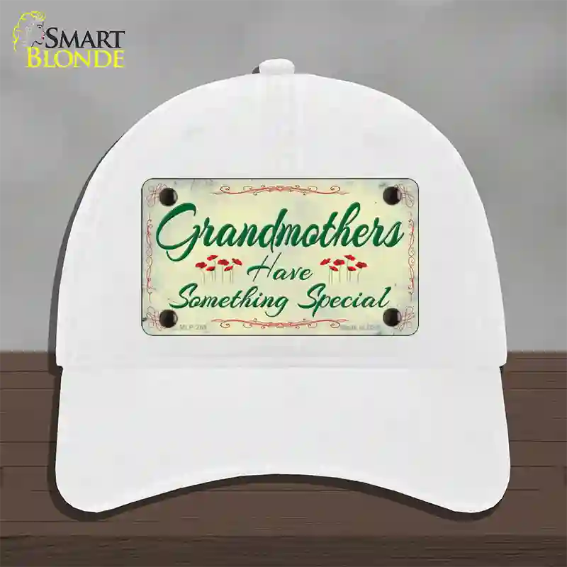 Grandmothers Something Special Novelty License Plate Hat Unconstructed Cotton / White