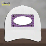 Purple White Chevon White Center Oval Novelty License Plate Hat Unconstructed Cotton / White