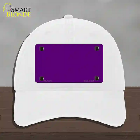 Purple Solid Novelty License Plate Hat Unconstructed Cotton / White