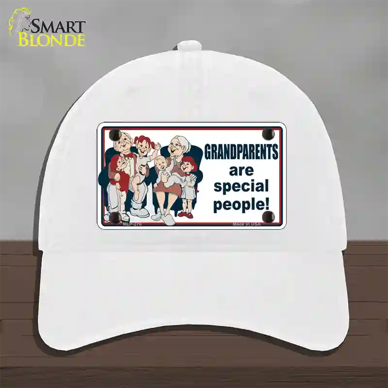 Grandparents Are Special People Novelty License Plate Hat Unconstructed Cotton / White