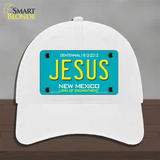 Jesus New Mexico Teal Novelty License Plate Hat Unconstructed Cotton / White