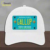 Gallup New Mexico Teal Novelty License Plate Hat Unconstructed Cotton / White