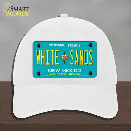 White Sands New Mexico Teal Novelty License Plate Hat Unconstructed Cotton / White