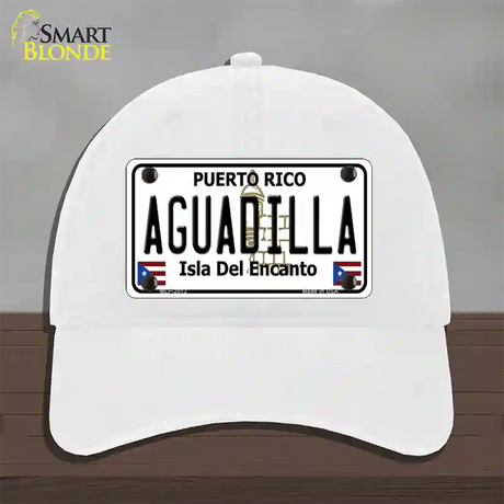 Aguadilla Puerto Rico Novelty License Plate Hat Unconstructed Cotton / White