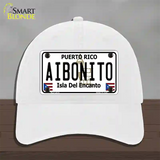 Aibonito Puerto Rico Novelty License Plate Hat Unconstructed Cotton / White