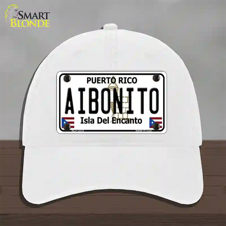 Aibonito Puerto Rico Novelty License Plate Hat Unconstructed Cotton / White