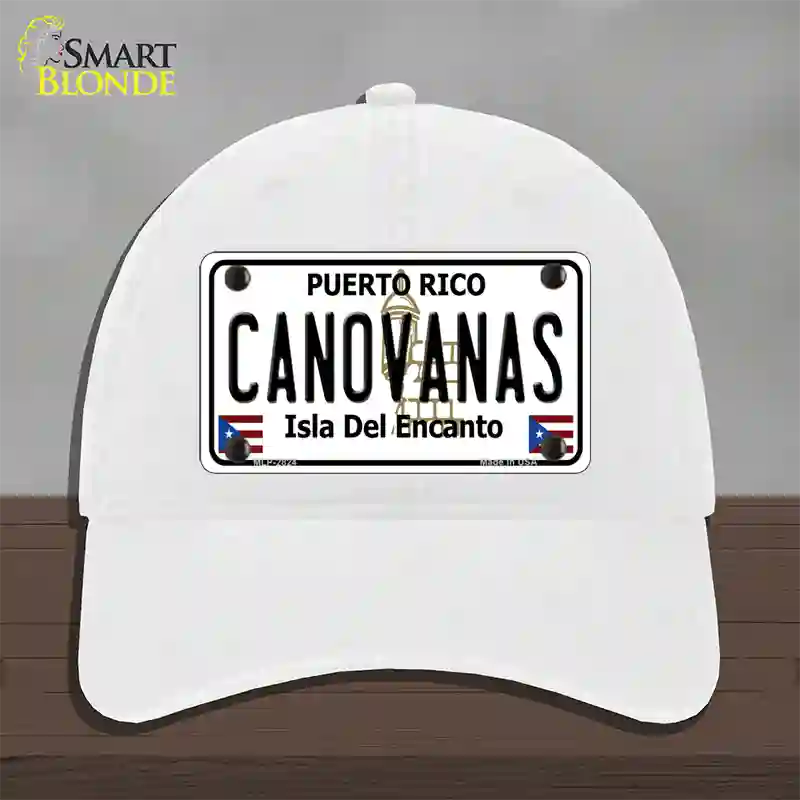 Canovanas Puerto Rico Novelty License Plate Hat Unconstructed Cotton / White