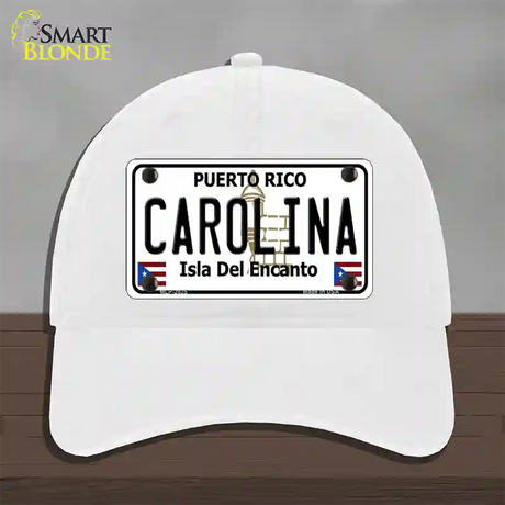 Carolina Novelty License Plate Hat Unconstructed Cotton / White