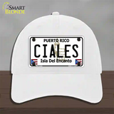 Ciales Novelty License Plate Hat Unconstructed Cotton / White