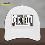 Comerio Novelty License Plate Hat Unconstructed Cotton / White