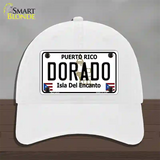 Dorado Novelty License Plate Hat Unconstructed Cotton / White