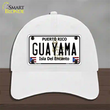 Guayama Puerto Rico Novelty License Plate Hat Unconstructed Cotton / White