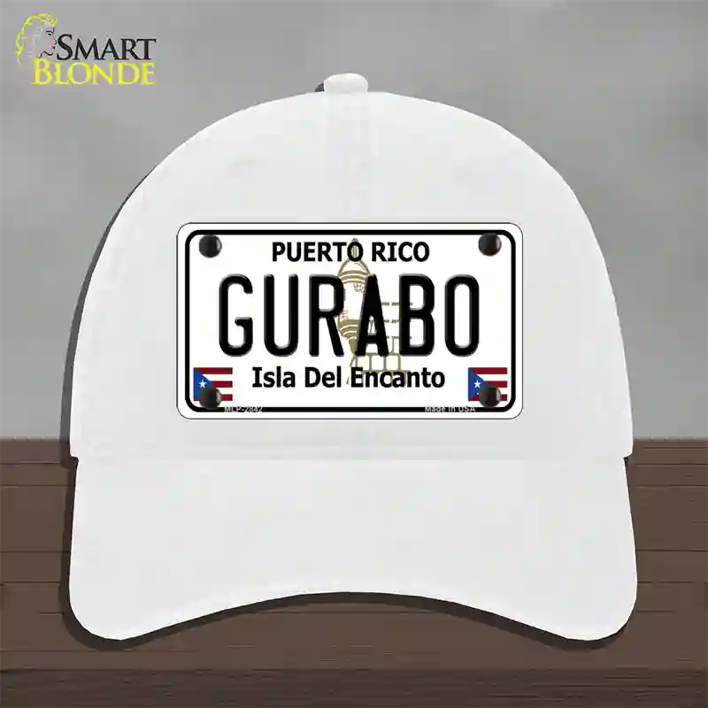 Gurabo Puerto Rico Novelty License Plate Hat Unconstructed Cotton / White