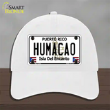 Humacao Puerto Rico Novelty License Plate Hat Unconstructed Cotton / White