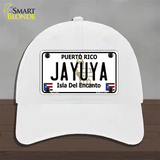 Jayuya Puerto Rico Novelty License Plate Hat Unconstructed Cotton / White