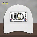 Juana Diaz Puerto Rico Novelty License Plate Hat Unconstructed Cotton / White