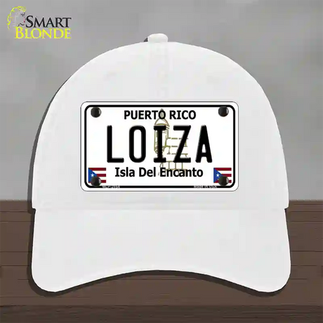 Loiza Puerto Rico Novelty License Plate Hat Unconstructed Cotton / White