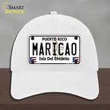 Maricao Puerto Rico Novelty License Plate Hat Unconstructed Cotton / White