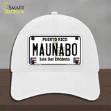 Maunabo Puerto Rico Novelty License Plate Hat Unconstructed Cotton / White