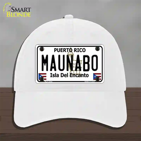 Maunabo Puerto Rico Novelty License Plate Hat Unconstructed Cotton / White