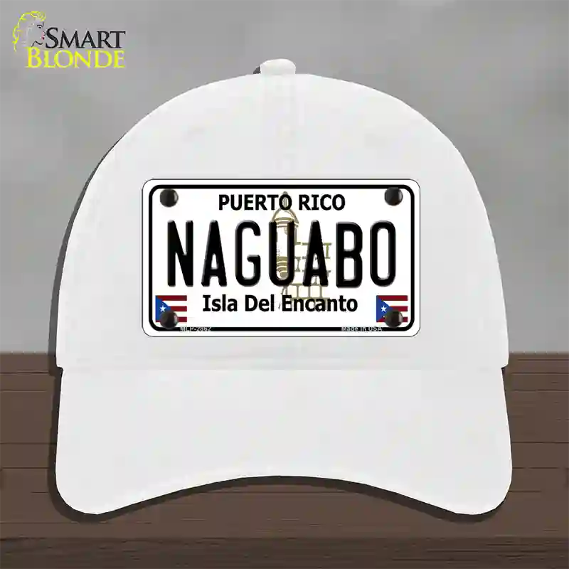 Naguabo Puerto Rico Novelty License Plate Hat Unconstructed Cotton / White