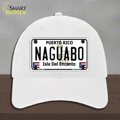 Naguabo Puerto Rico Novelty License Plate Hat Unconstructed Cotton / White