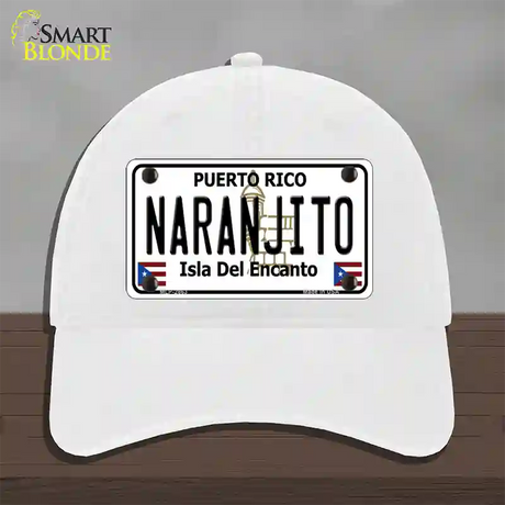 Naranjito Puerto Rico Novelty License Plate Hat Unconstructed Cotton / White