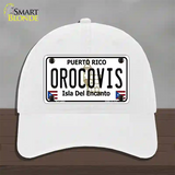 Orocovis Puerto Rico Novelty License Plate Hat Unconstructed Cotton / White