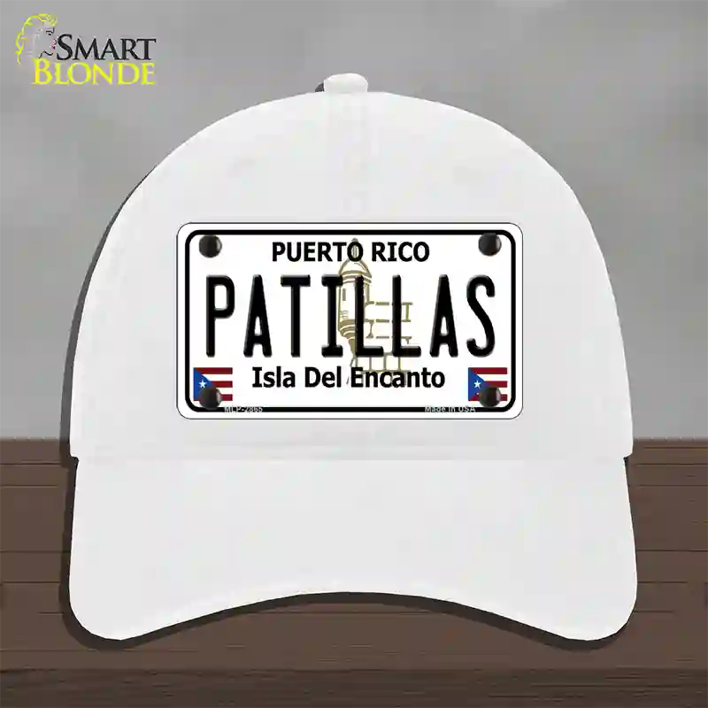 Patillas Puerto Rico Novelty License Plate Hat Unconstructed Cotton / White