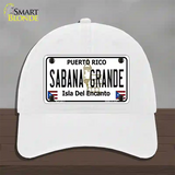 Sabana Grande Puerto Rico Novelty License Plate Hat Unconstructed Cotton / White