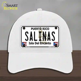 Salinas Puerto Rico Novelty License Plate Hat Unconstructed Cotton / White