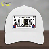 San Lorenzo Puerto Rico Novelty License Plate Hat Unconstructed Cotton / White