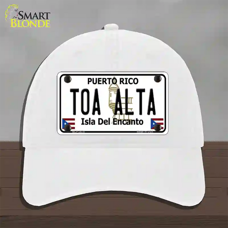 Toa Alta Puerto Rico Novelty License Plate Hat Unconstructed Cotton / White