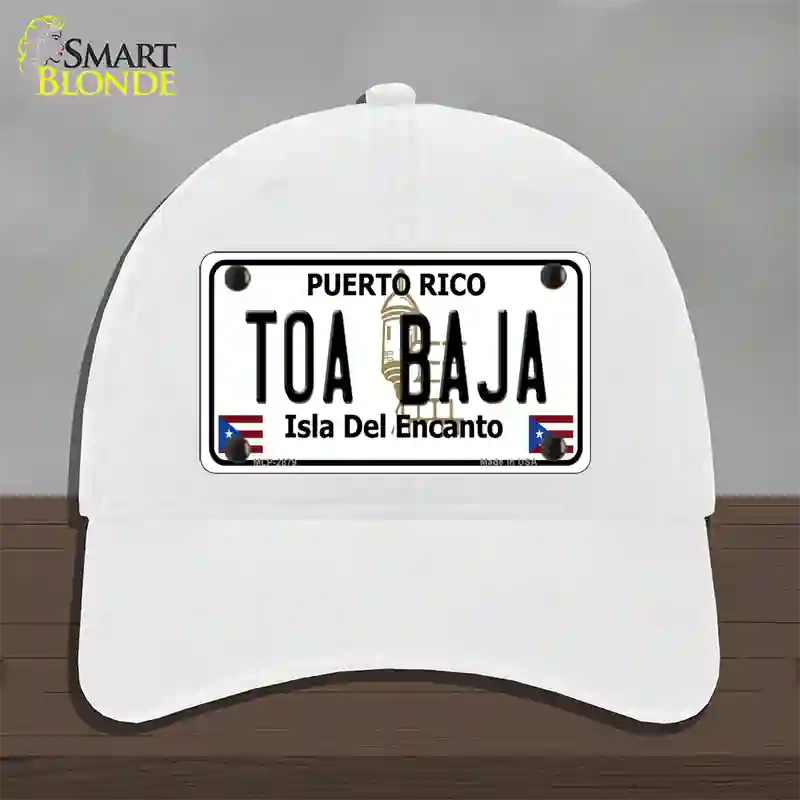 Toa Baja Puerto Rico Novelty License Plate Hat Unconstructed Cotton / White