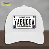 Yabucoa Puerto Rico Novelty License Plate Hat Unconstructed Cotton / White