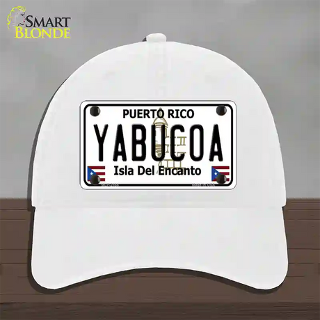 Yabucoa Puerto Rico Novelty License Plate Hat Unconstructed Cotton / White