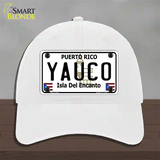 Yauco Puerto Rico Novelty License Plate Hat Unconstructed Cotton / White