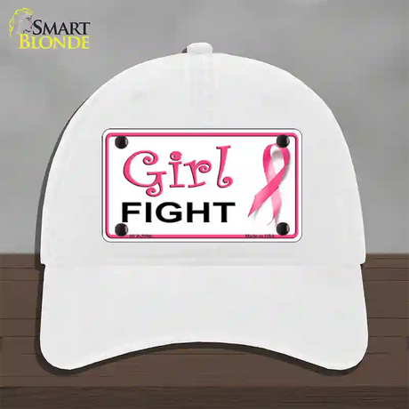 Girl Fight Novelty License Plate Hat Sign Unconstructed Cotton / White