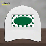 Green White Polka Dot Green Center Oval Novelty License Plate Hat Unconstructed Cotton / White