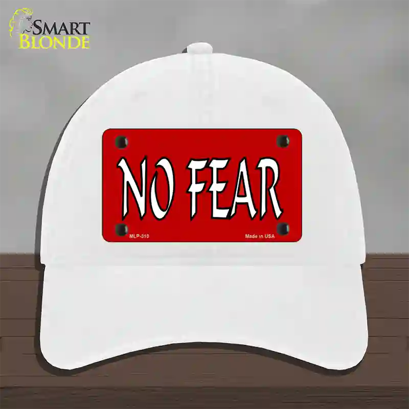 No Fear Novelty License Plate Hat Unconstructed Cotton / White