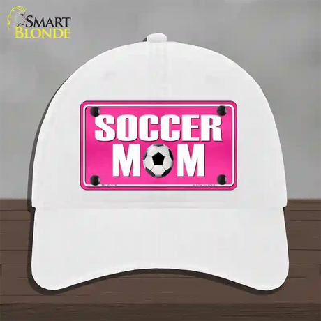 Soccer Mom Novelty License Plate Hat Unconstructed Cotton / White