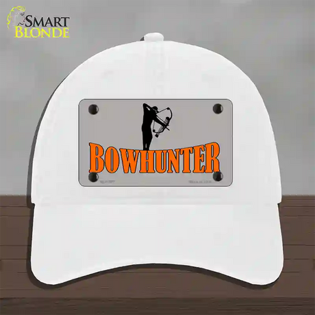 Bow Hunter Novelty License Plate Hat Unconstructed Cotton / White