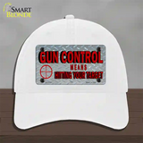 Gun Control Novelty License Plate Hat Unconstructed Cotton / White